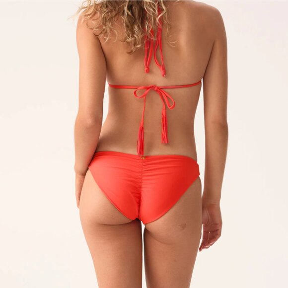 NWT PQ Swim Ava Basic Ruched Teeny Bottoms in Red - M - Picture 5 of 7